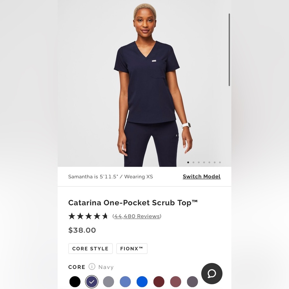 Navy blue scrub top